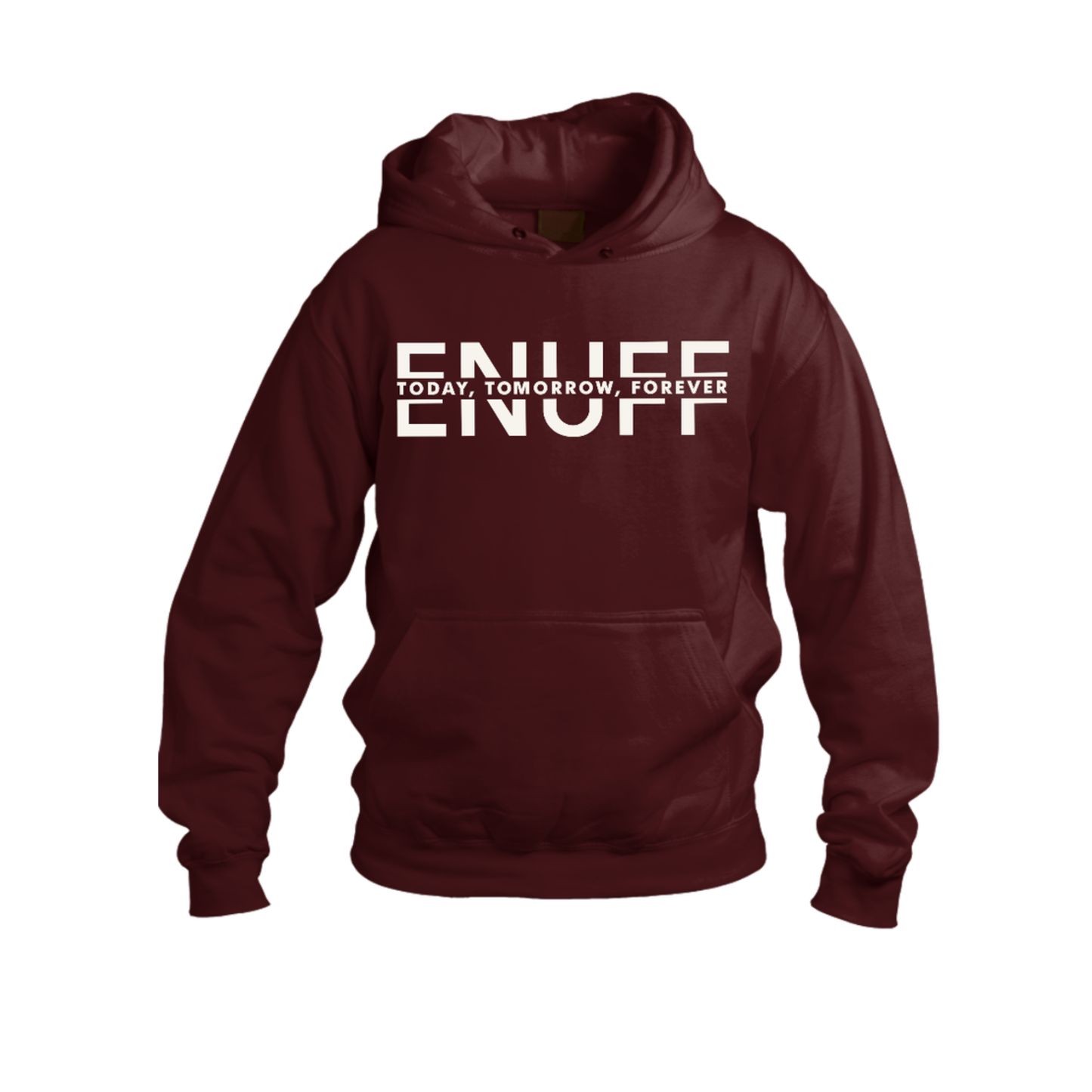 ENUFF -MAROON/WHITE HOODIE (ADULTS)
