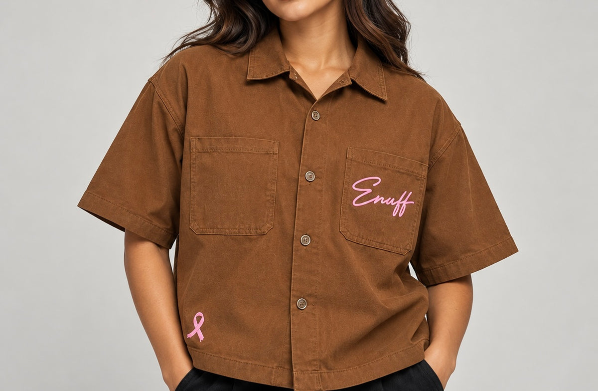 ENUFF Crop- Brown + Pink (WOMENS)