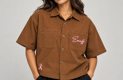 ENUFF Crop- Brown + Pink (WOMENS)